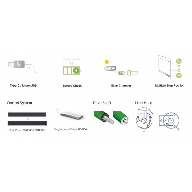 Dooya Pro Zigbee Curtain & Blind Motor - DM25TE (Rainbow & Roller)