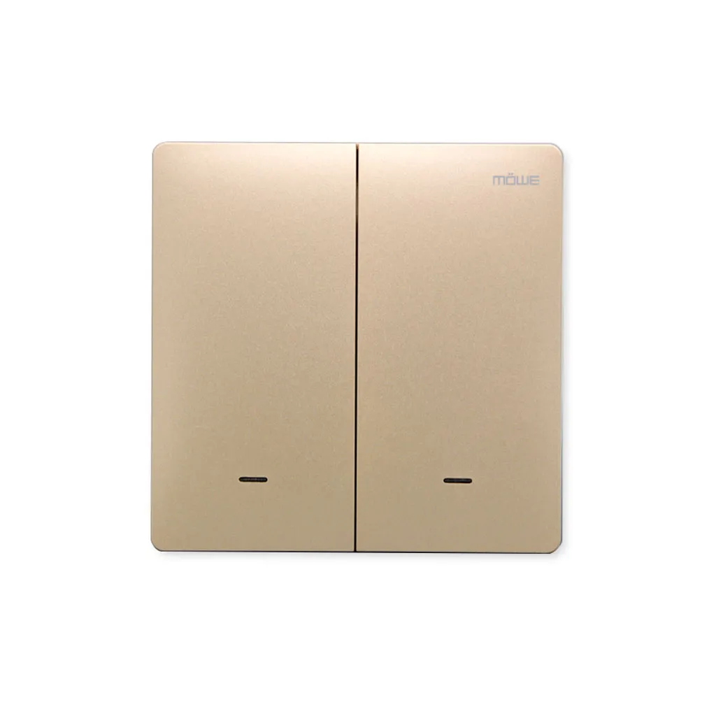 Zigbee Smart Switch Double Rocker Gold